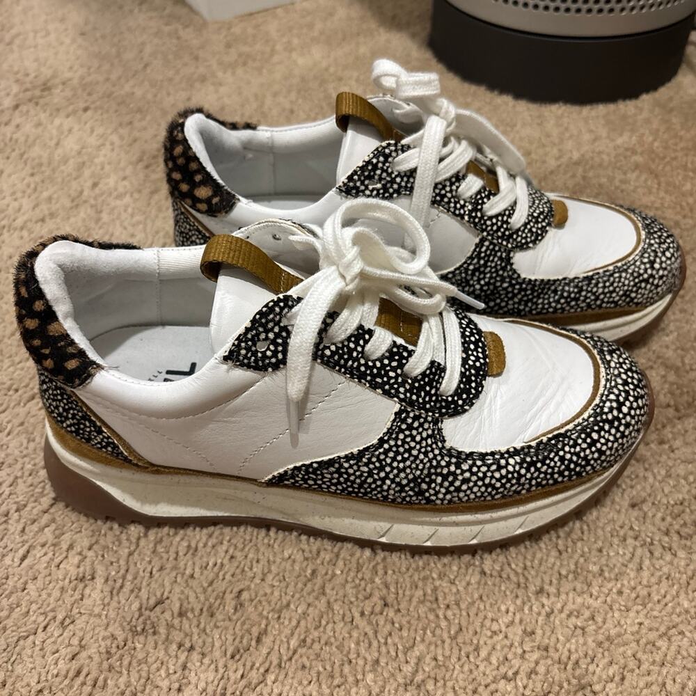 Madewell Kickoff Trainer Sneakers Spottd Animal Print Leather Calf Hair 6